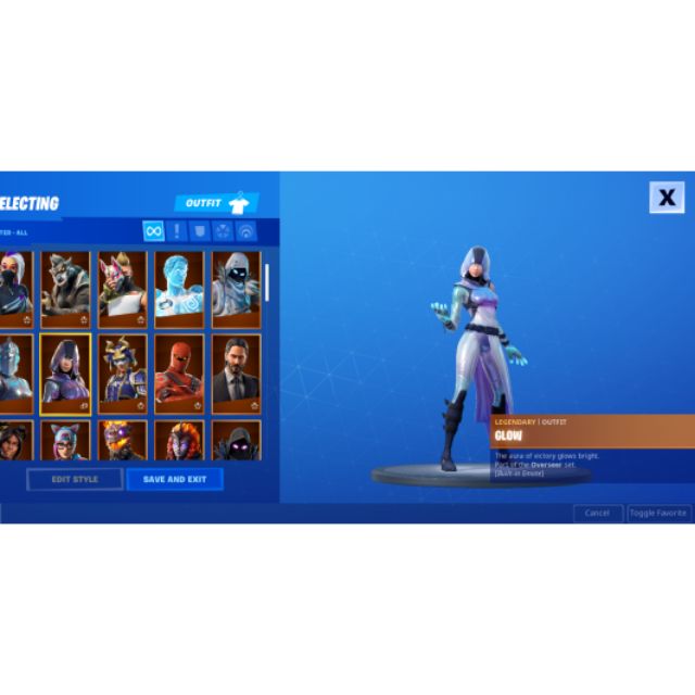 Fortnite glow skin/wonder skin/minty axe account 100+skins ...