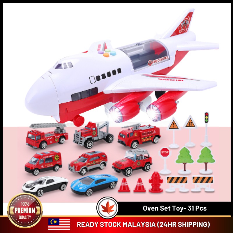 Premium Mainan Kapal Terbang Kids Aeroplane Toys Kids Airplane Toys Policeman Vehicle Car Set Truck Airbus Firetruck