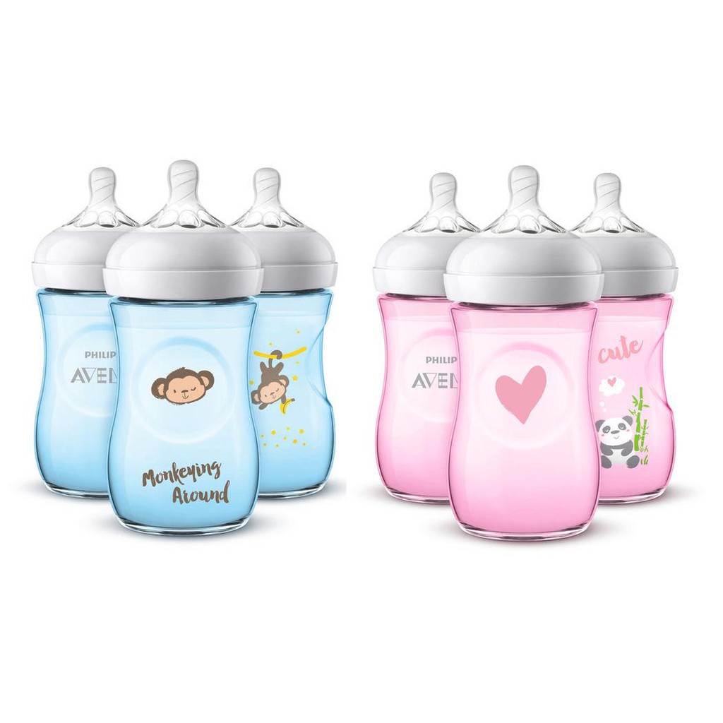 avent blue monkey bottles