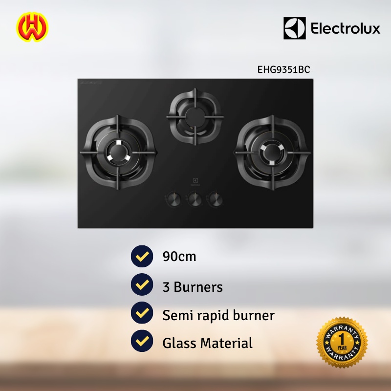 Electrolux 90cm Ultimate Taste 700 3 Burners Gas Stoves Gas Hob with