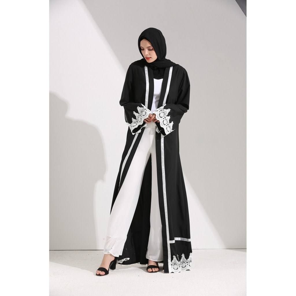 Muslim Women Long Sleeve Floor Length Cardigan