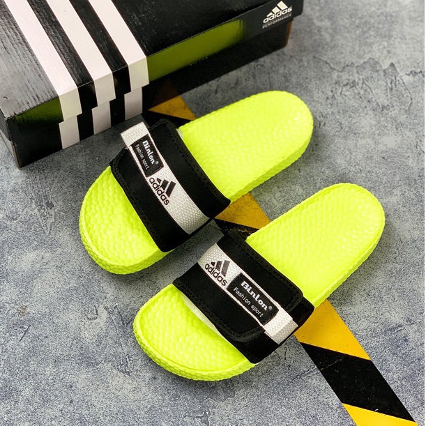 adidas slides neon yellow