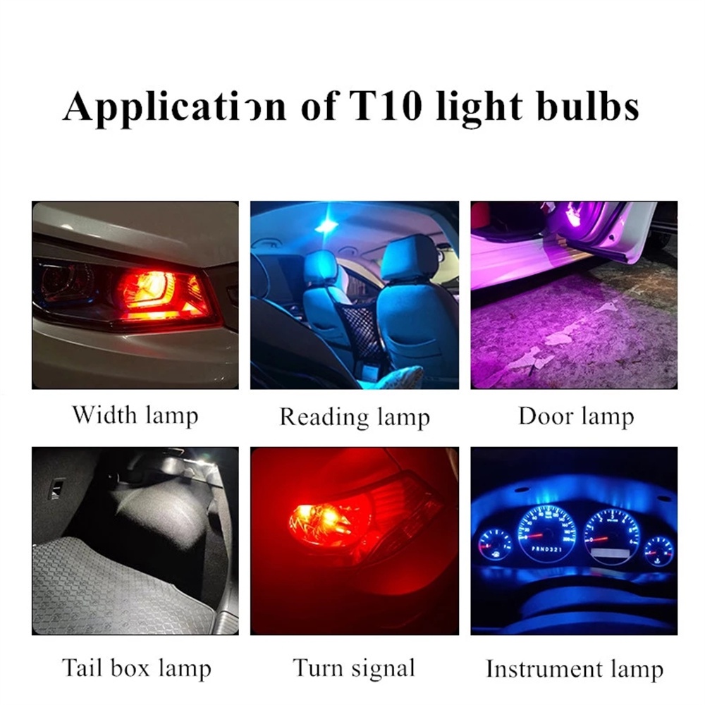 Versatile Reliable 1PCS Car T10 Led W5W 168 194 2825 Pure Glass Ligh Bulb COB Wedge Parking Light Side Door Interior - Image 5