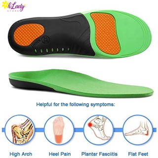 High Arch Support Insoles Men & Women, Orthotic Shoes Insert for Flat Feet Pelapit Kasut Kesihatan Kaki 健康矫正鞋垫(063)