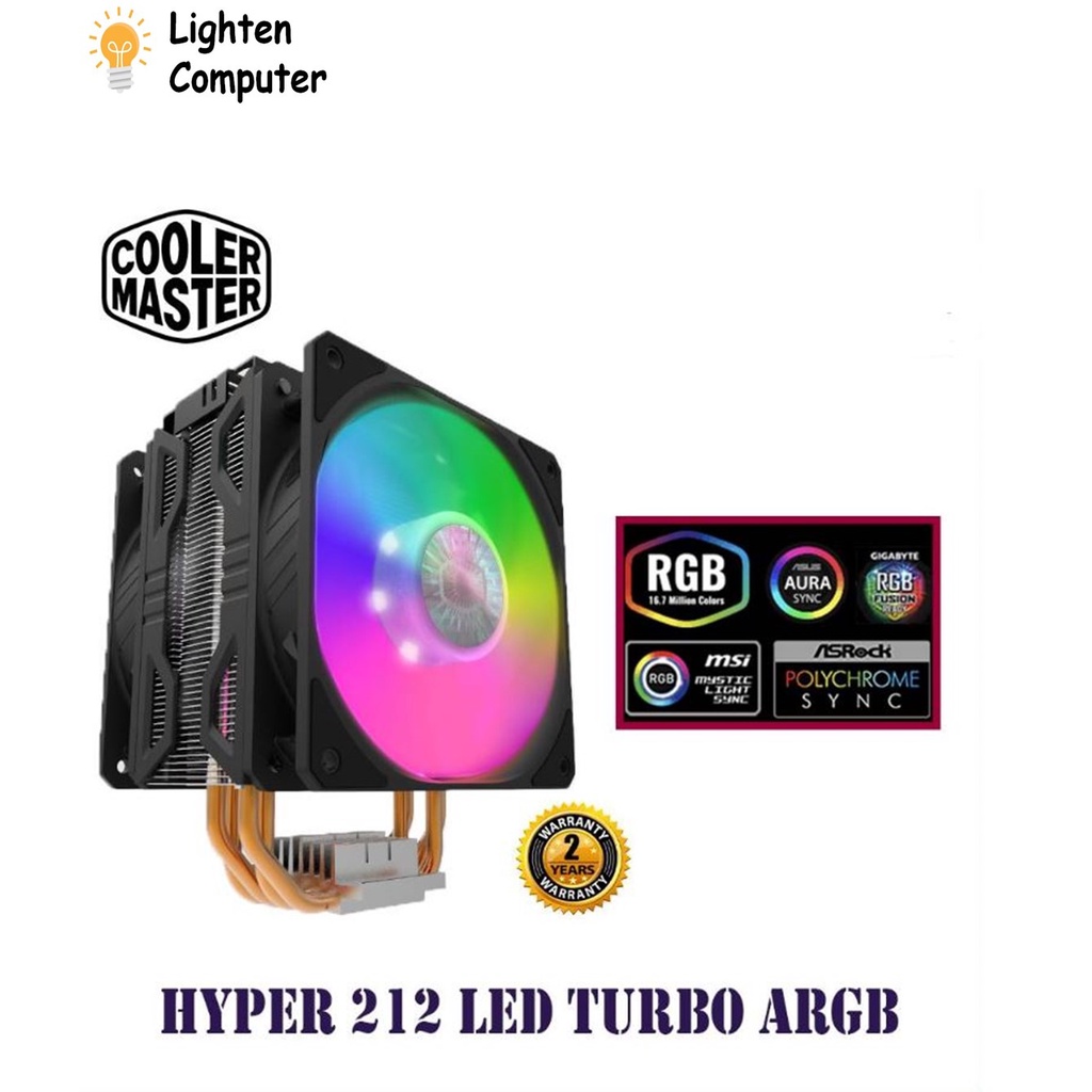 COOLER MASTER HYPER 212 ARGB BLACK DUAL FAN TURBO EDITION PROCESSOR