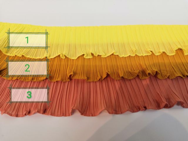 Sifon Kain Ruffle Lace-9cm 1 layer 雪纺布