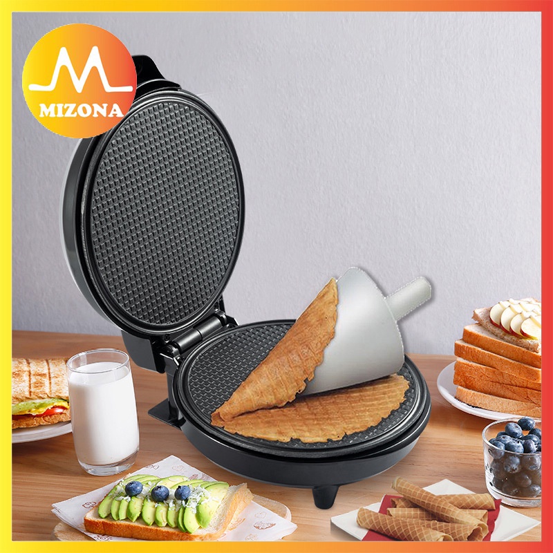 MIZONA Household Portable DIY Egg Roll Waffle Sandwich Electric Baking Ice Cream Cone Maker