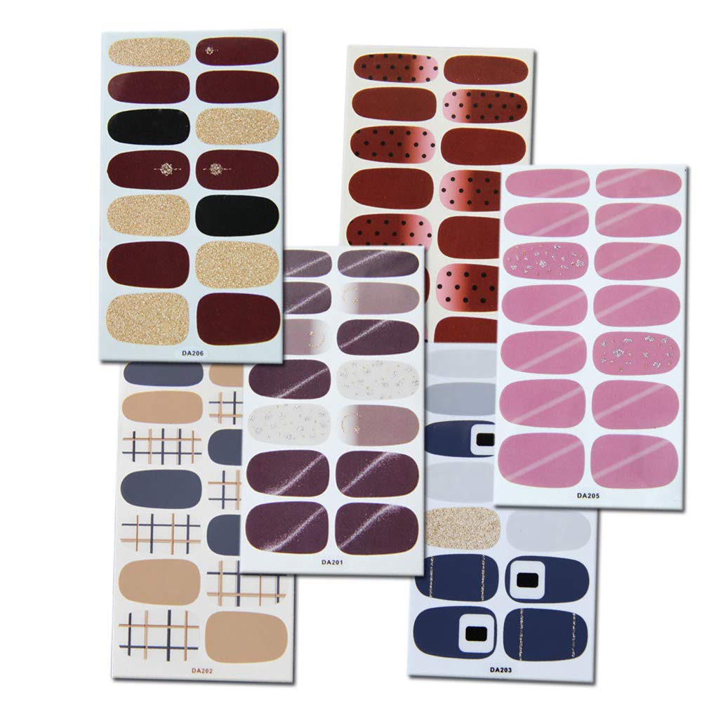 DA201-216 3D Nail Sticker Grid stripe Moon Star Gold foil Geometric Cartoon Fashion DIY Nail Art Manicure Waterproof