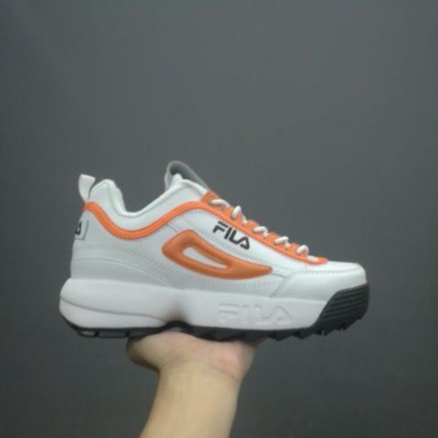 fila disruptor orange white