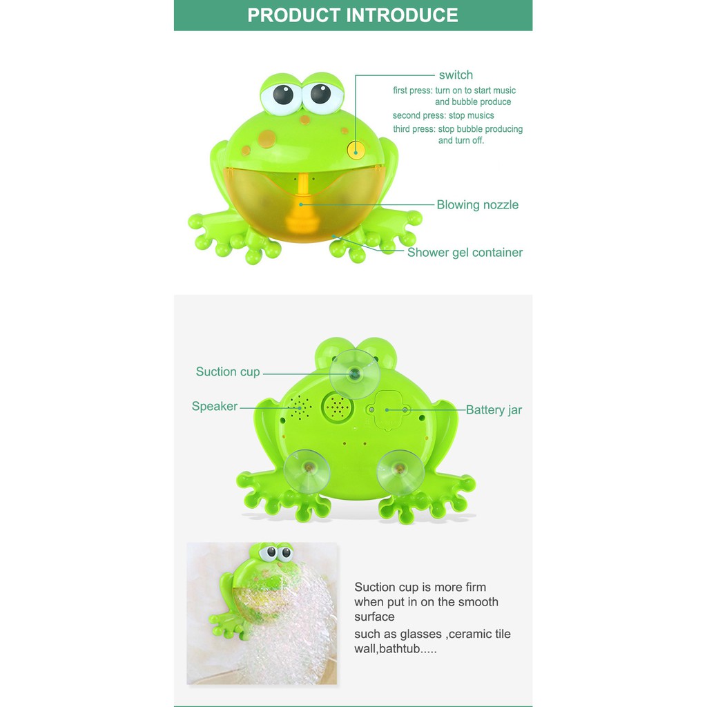 bubble blowing frog bath toy