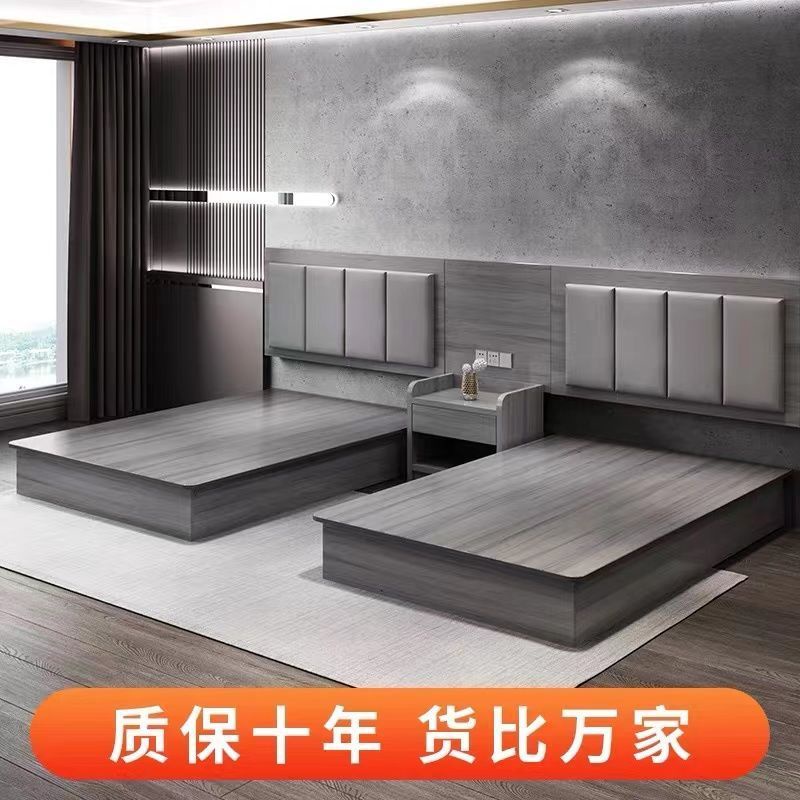 Express Hotel B&B Furniture Standard Room Special Customized Apartment Hotel Bed Cabinet Customized Twin Room Double Bed