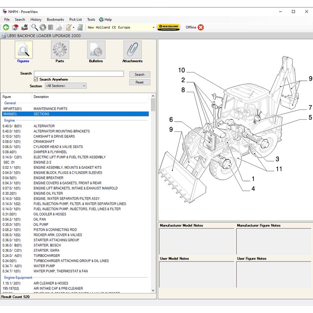 New Holland Construction Equipment Europe PowerView Spare Parts Catalog