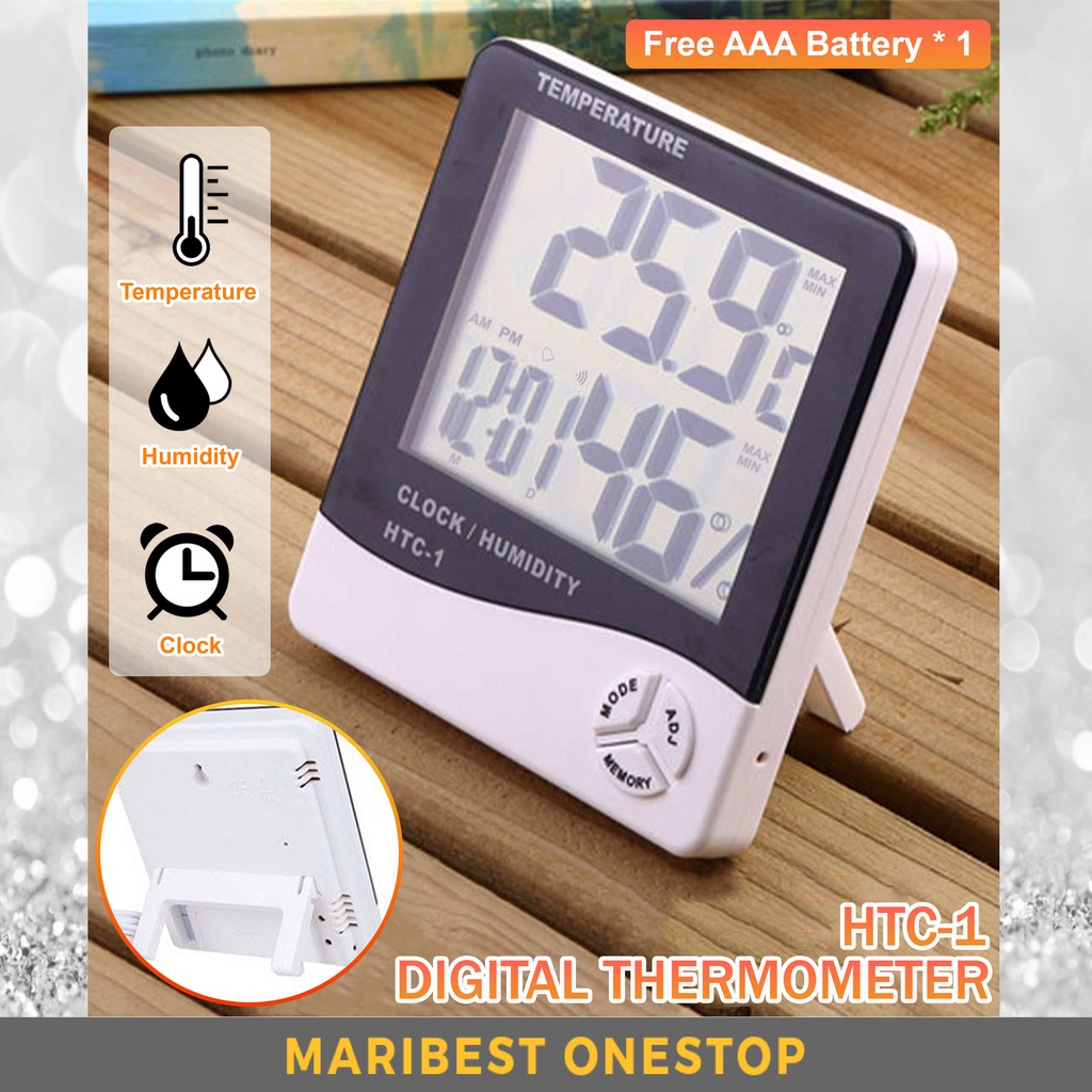 HTC-1 Temperature And Humidity Meter LCD Digital Alarm Clock Household Thermometer Hygrometer Termometer Digital 数字温度计