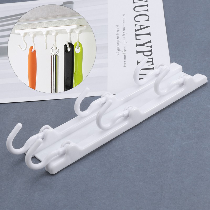 1pc Ceiling Hook Self Adhesive Sticky Hooks Six Hanging Hooks Row