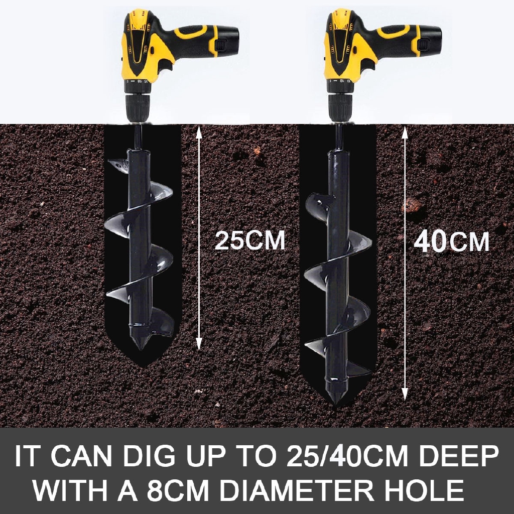 9x40cm Garden Drill Bit Earth Drill Hole Post Planting Auger For