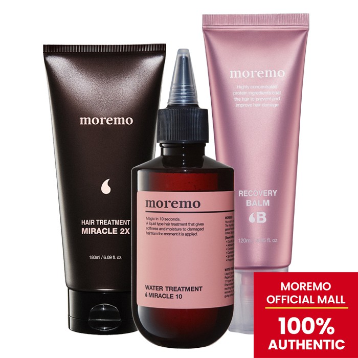 moremo water treatment(200ml)+Recovery Balm B(120ml)+Hair Treatment Miracle2X(180ml) [Dry hair care/Heat damage care/damaged hair care/moremo official mall]