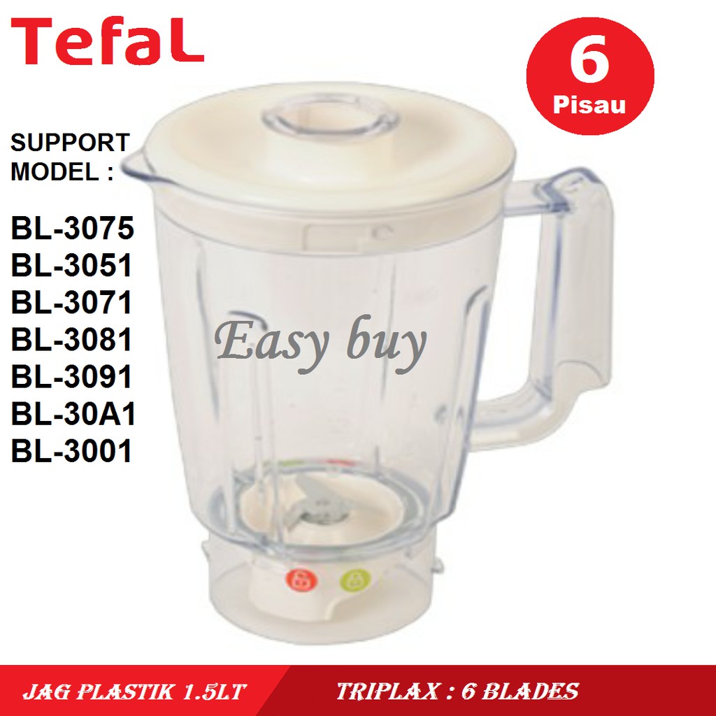 TefaL Blender Jug 1.5lt (6 Blades) spare part (Not included Machine) Shopee Malaysia