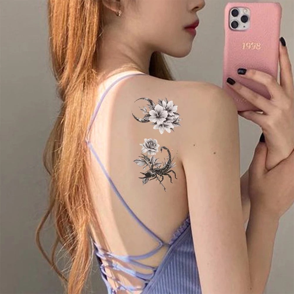 3D Watercolor Flower Waterproof Tattoos Sticker / Women & Man Sexy Arm Legs  Realistic Temporary Tattoo / Water Transfer Mixed Style Stickers Body  Decoration | Shopee Malaysia