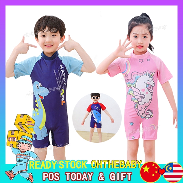 Kids Swimsuit Swimwear Swimming Suit Unicorn Princess Baju Renang Lengan Panjang Pendek Muslimah Shopee Malaysia