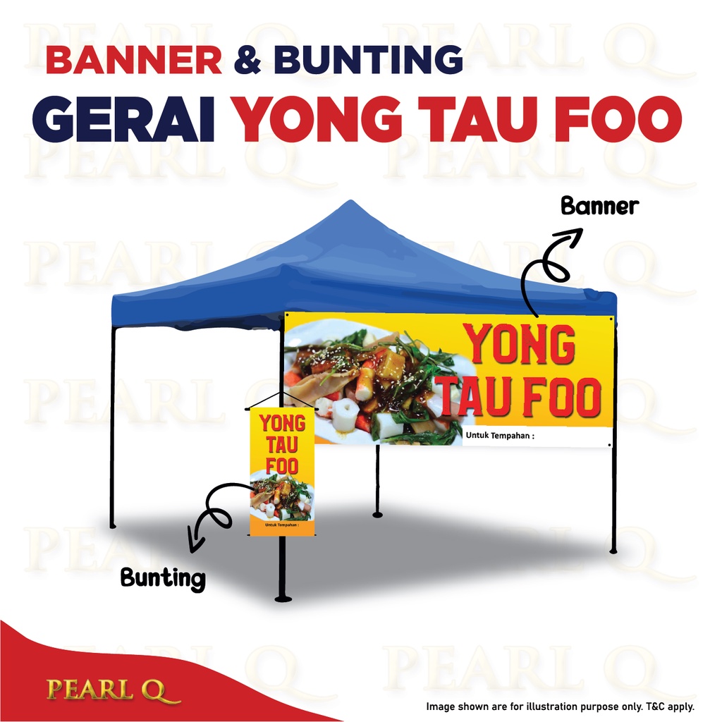 Banner Kedai Makanan Yong Tau Foo Pelbagai Jenis Yong Tau Fu Viral Bunting Gerai Pasar Bazaar Ramadhan Sotong Kangkung