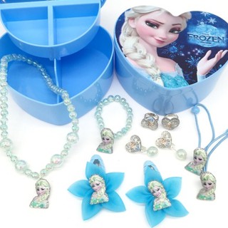 (11 pieces) MILANDO Kid Girl Jewelry Set Box Necklace Bracelet Jewelry Kid Fashion Accessories Set (Type 1)