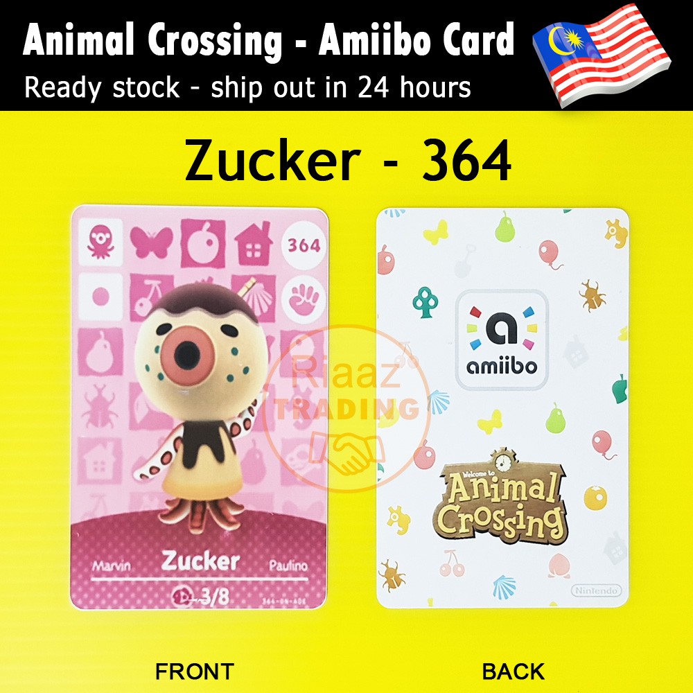 Zucker 364 Card Or Round Token Coin Animal Crossing New Horizons Amiibo Villager Card Shopee Malaysia