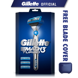 Image of Gillette Mach 3 Turbo 3D Promo Pack (1 handle + 4 cartridges & FREE Razor Shaver Cap)