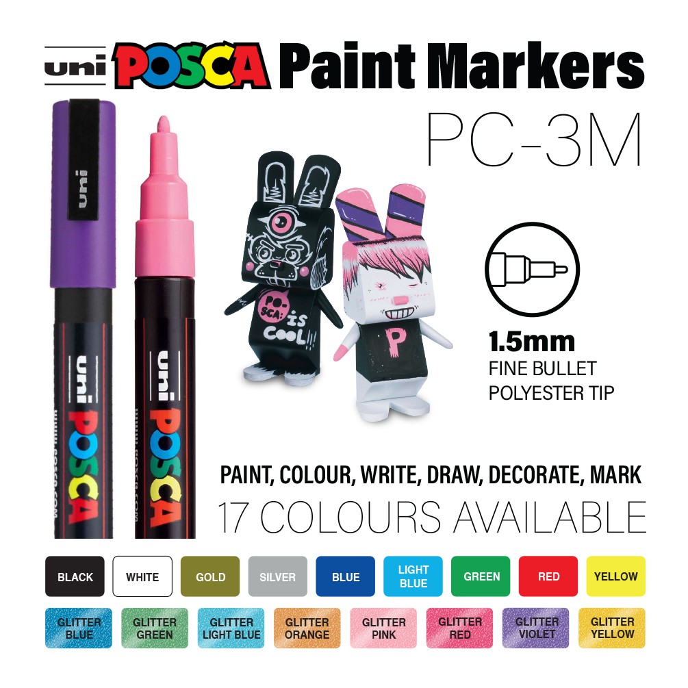 Uni Posca Paint Marker PC3M FINE Point (PER PCS) Shopee Malaysia