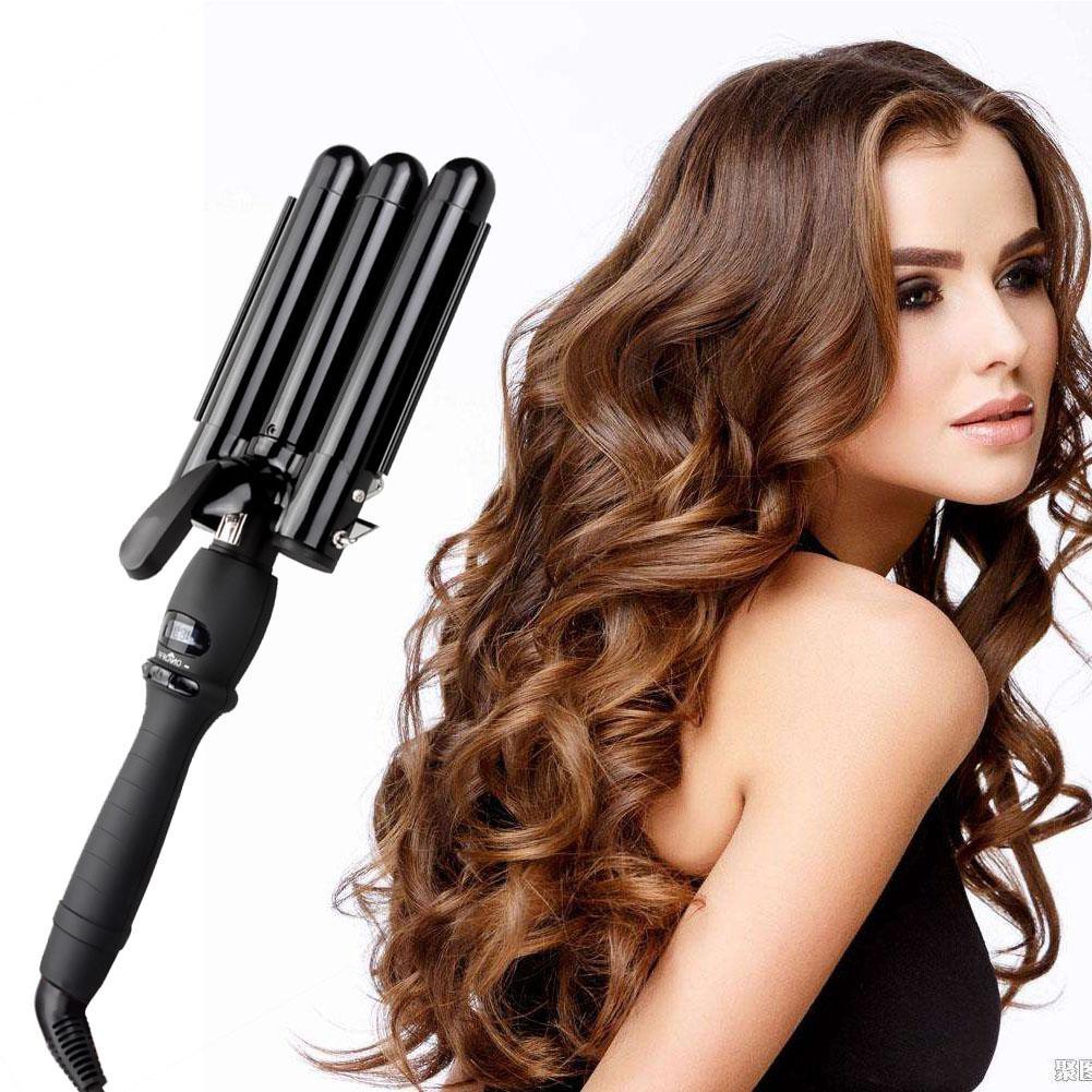 Eu Plug Hair Curling Iron Ceramic Triple Barrel Hair Waver