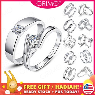 READY STOCK💓GRIMO Couple Diamond Rings 11 Type Lovers Ring Cincin Jari Kekasih Jewellery