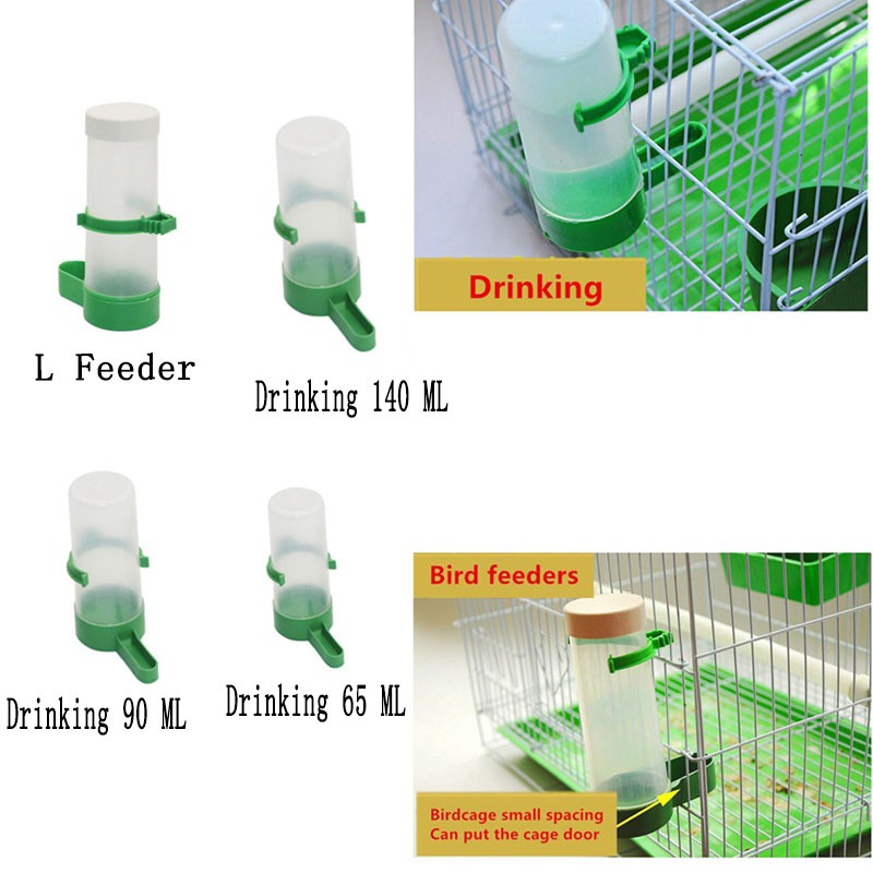 1 Set Automatic Drinking Cups Bird Cage Hanging Feeders Drinking Bottle S/M/L