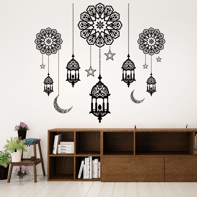 Versatile Quality Pelekat Dinding Bilik Tidur Ramadan Decoration Wall Art Sticker Muslim Kad Raya Aidilfitri Wallpape... - Image 2
