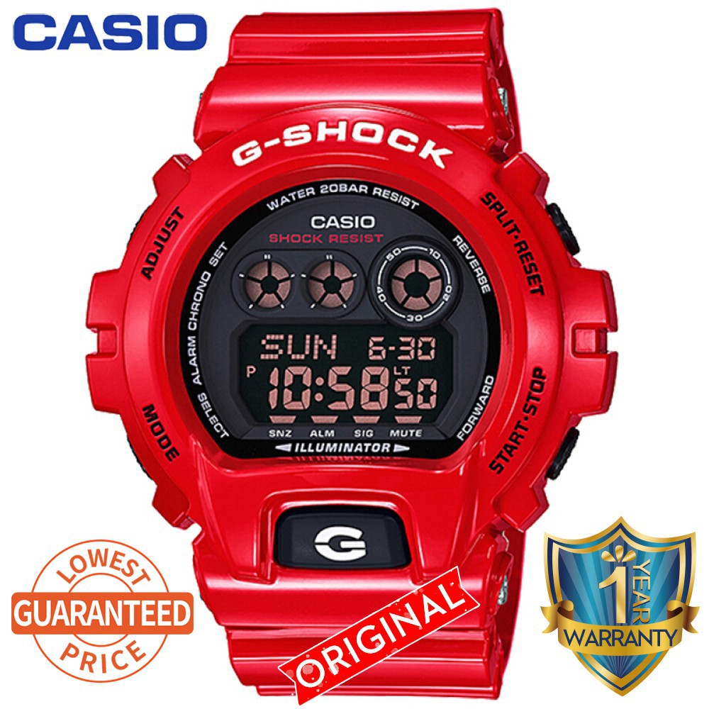 g shock red white blue