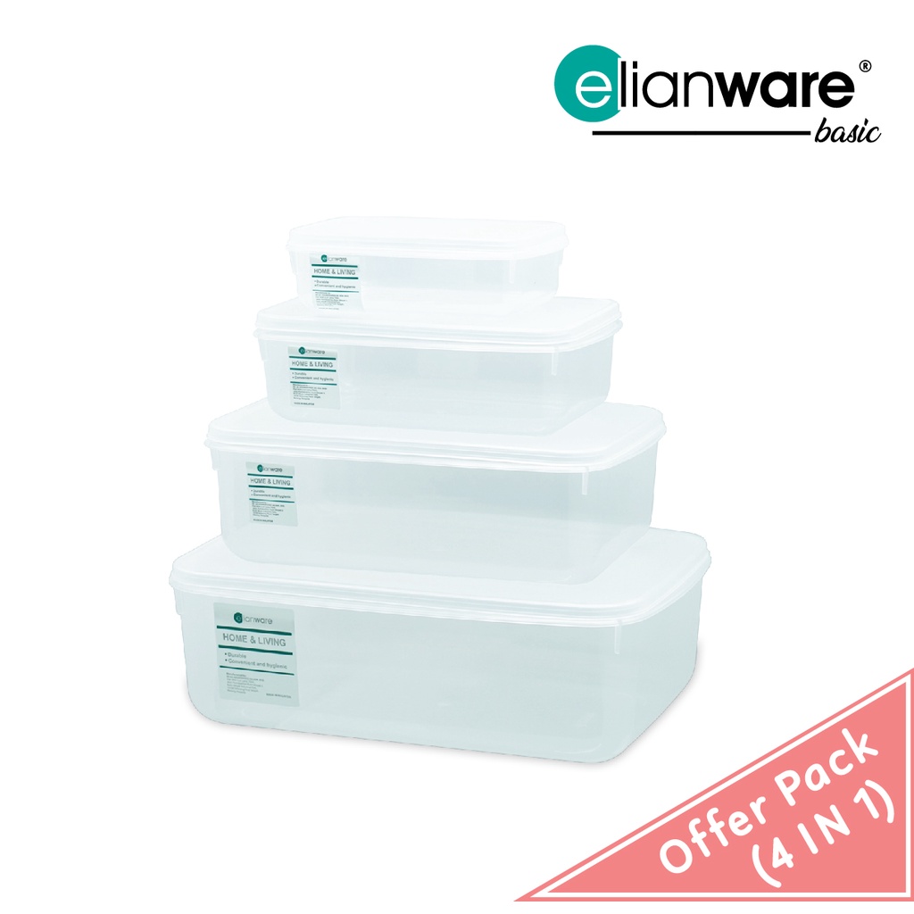 ELIANWARE Airtight Food Keeper, Stackable Freezer Storage Container (1/