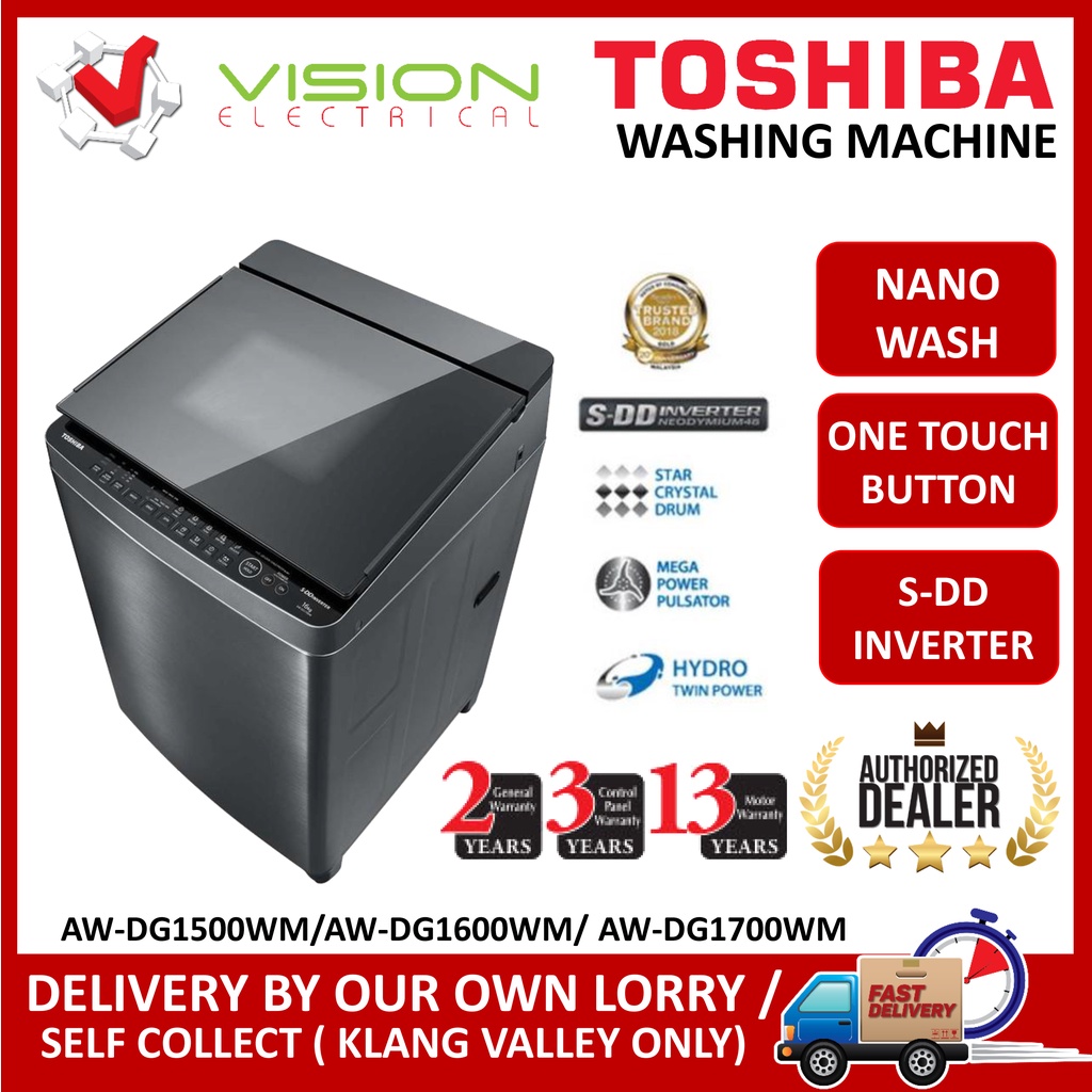 [Free Delivery KL] TOSHIBA 14kg / 15kg / 16kg SDD Inverter Washing