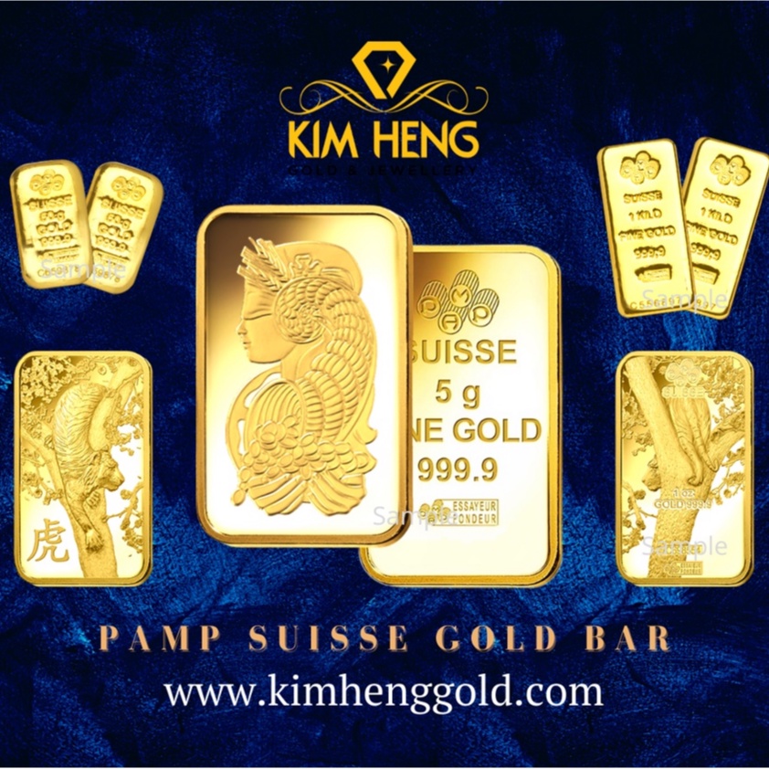 【999.9】PAMP SUISSE 24K Gold Bar Lady Fortuna Rose Jongkong Emas Kim Heng 金条