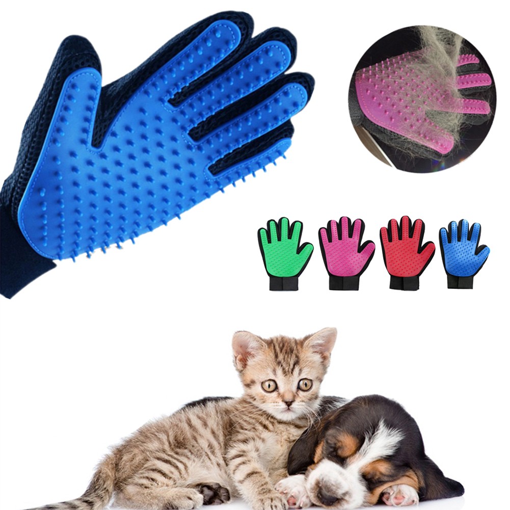 Dog Cat Bath Grooming Washing Clean Massage Glove Fur Cleaning Pet Hair Brush