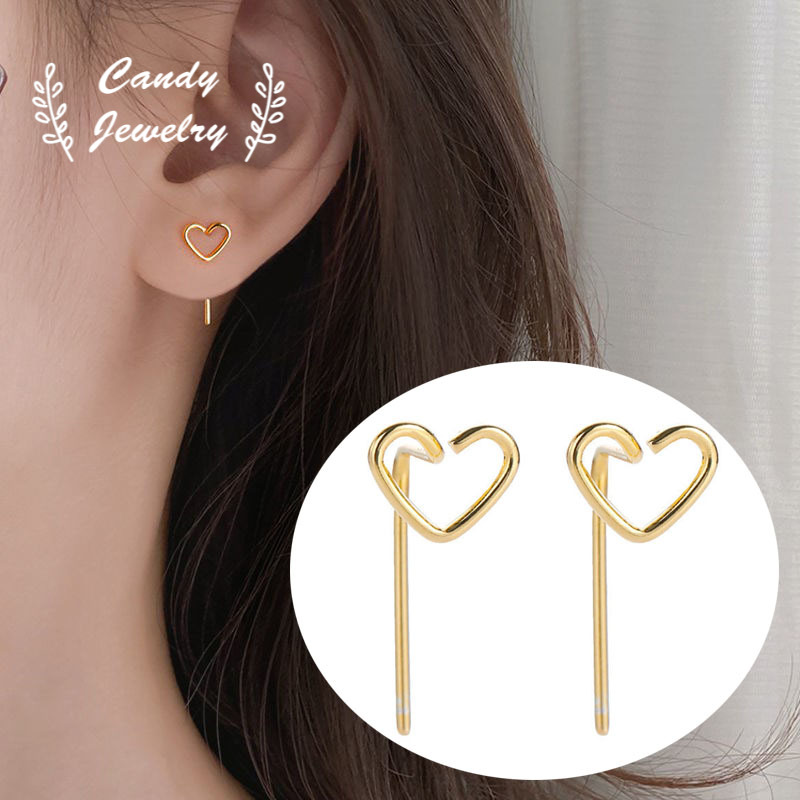 Fashion Small Peach Heart Shaped Earring Hollow Love Simple Female Stud Earrings Sweet Ear Studs Jewelry Accessories Shopee Malaysia