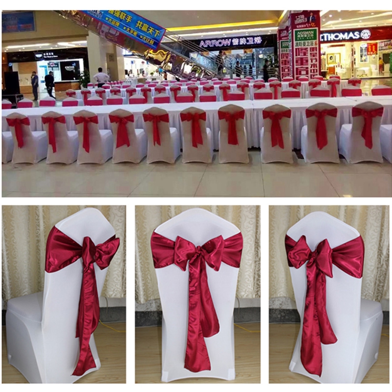 10pcs Wedding Chair Cover Sash Bow Tie Ribbon Decoration Wedding