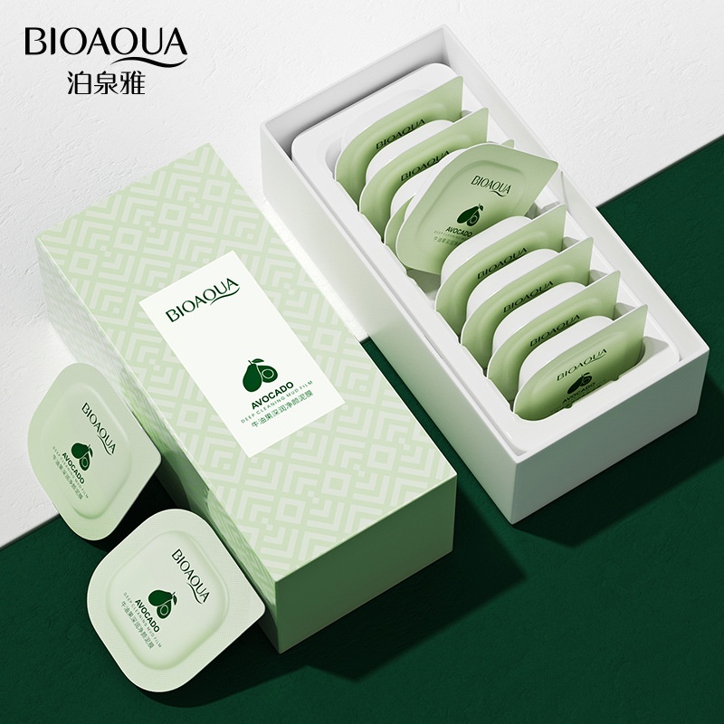 {Ready Stock} BIOAQUA Avocado Mud Pudding Mask 1pcs 7.5g Cleansing Moisturizing Hydrating Improve Dryness Oil Control