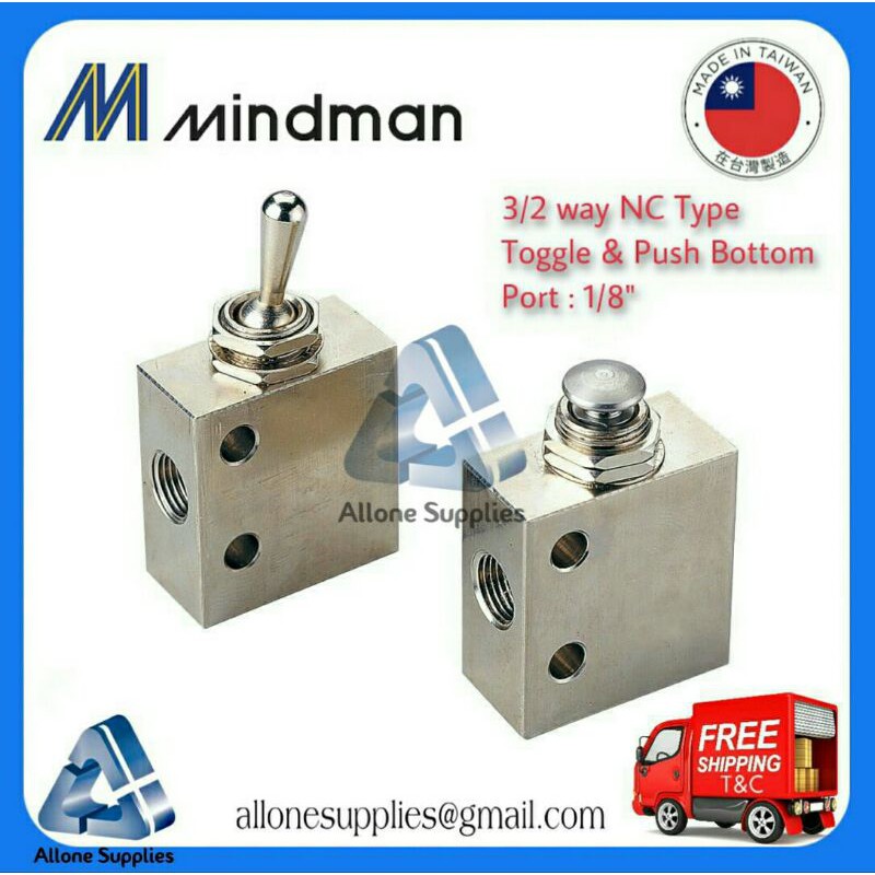 MINDMAN MVHA 3/2 OR 5/2 PNEUMATIC TOGGLE VALVE AIR CONTROL 