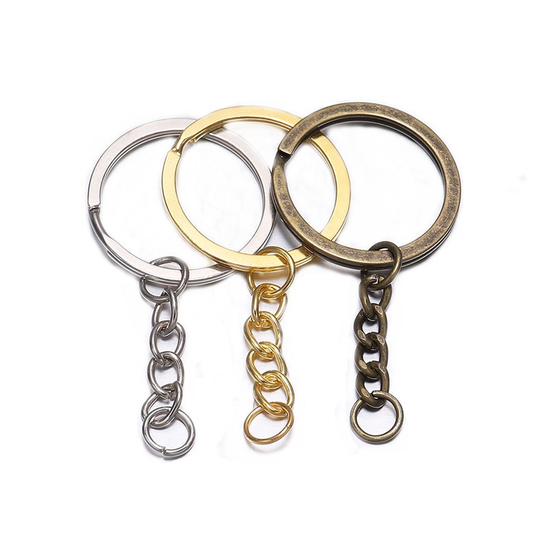 10 pcs/lot Key Ring Key Chain Gold Rhodium Antique Bronze 60mm Long ...