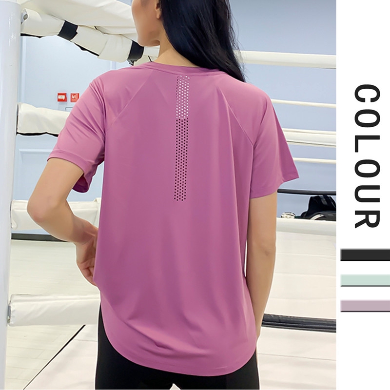 Plus Size S-4XL Mesh Sports T-shirt Woman Yoga Short Sleeve Fitness Shirts Loose Sports Fitness Shirts