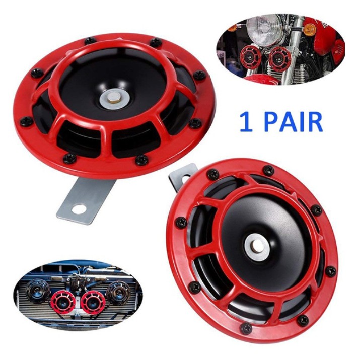 NEW A Pair 12V Titanium Rainbow Supertone Dual Car Grille Horn Compact Super Tone Loud Blast Stainless Steel kereta horn