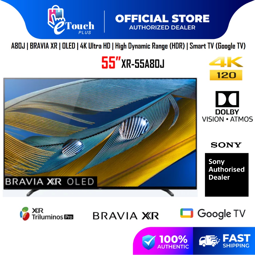 SONY 65/55 Inch A80J | BRAVIA XR | OLED | High Dynamic Range (HDR) Smart TV Google 4K UHD TV XR-55A80J / XR-65A80J A80J
