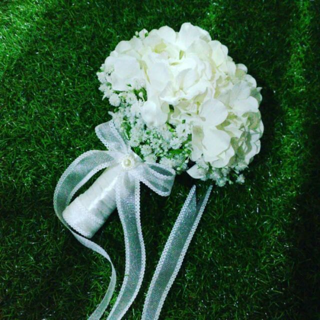 Bunga Tangan Pengantin Nikah Tunang Sanding Bertandang Photoshoot Ready Stock Rm39 White Hydrengea Shopee Malaysia