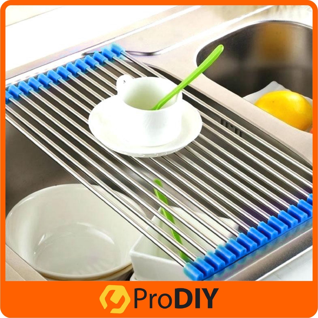 Roll Up Kitchen Dish Drying Rack Foldable Multipurpose Stainless Steel