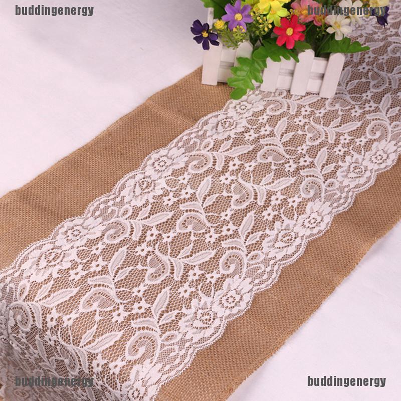 Ho Sp 30 108cm Vintage Burlap White Lace Hessian Wedding Table