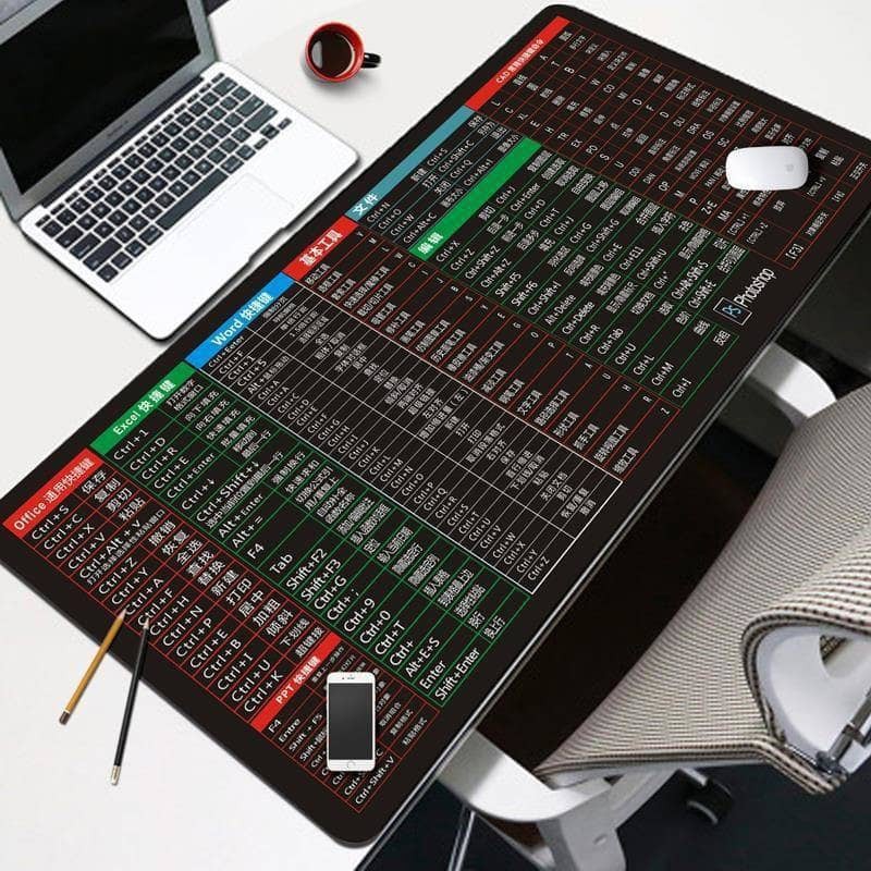 Big Size(80cm*30cm*0.2cm) Mouse Pad Mousepad Shortcut Key Microsoft