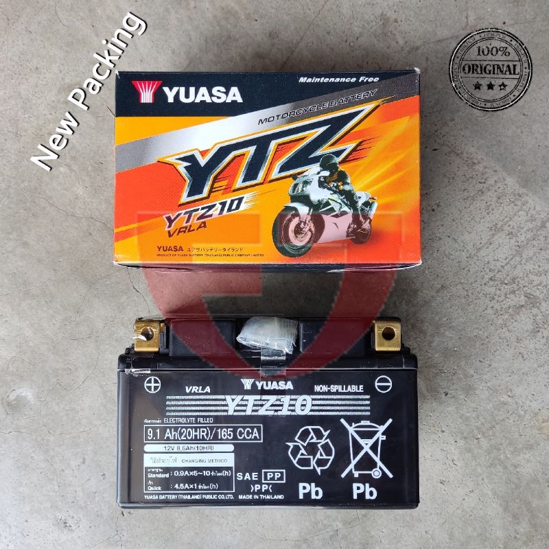 Yuasa YTZ10 (YTZ10S) MF Battery Yamaha MT07 / MT09 / Honda CBR Shopee